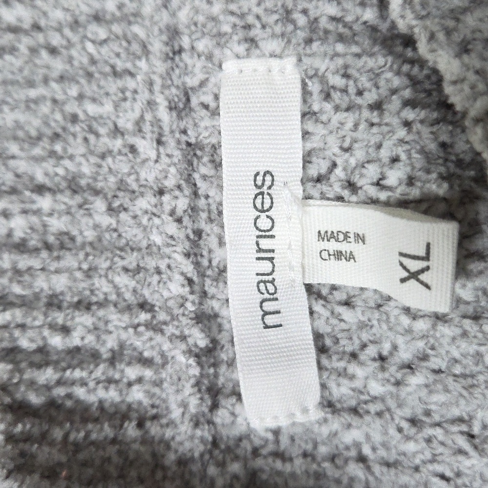 Maurices Gray Chenille Patchwork Oversized Pullov… - image 7